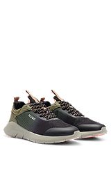 Super-lightweight trainers with layered mesh and microfibre, Khaki