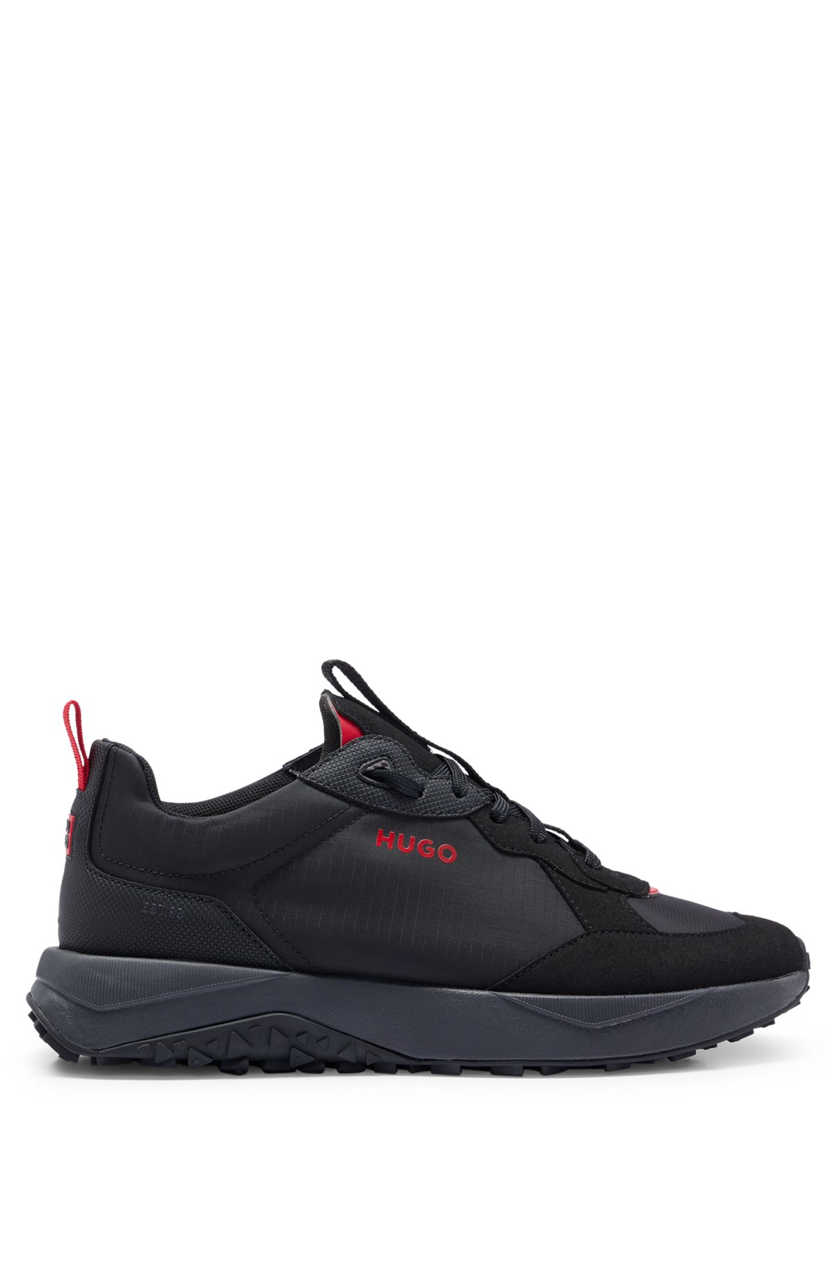 HUGO - Running-style trainers in mixed materials with logo details