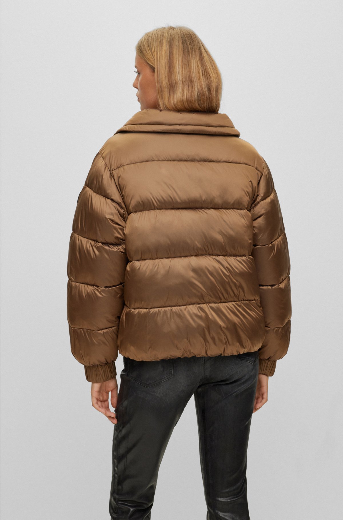BOSS - Regular-fit puffer jacket in lustrous fabric