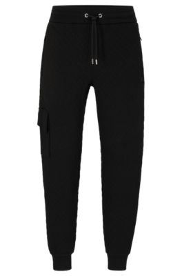 BOSS - Cotton tracksuit bottoms with monogram jacquard