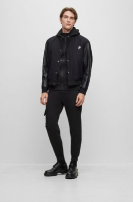 BOSS - Cotton tracksuit bottoms with monogram jacquard