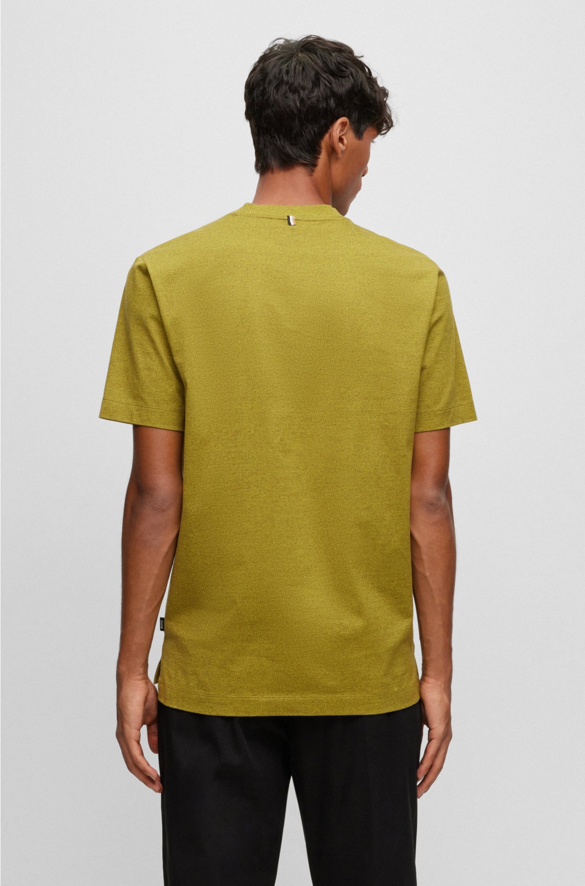 Regular-fit T-shirt in mercerized mouliné cotton, Light Green
