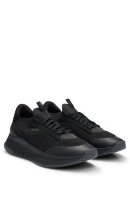 Shop Hugo Boss Ttnm Evo Trainers With Knitted Upper In Black