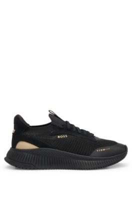 Shop Hugo Boss Ttnm Evo Trainers With Knitted Upper In Black
