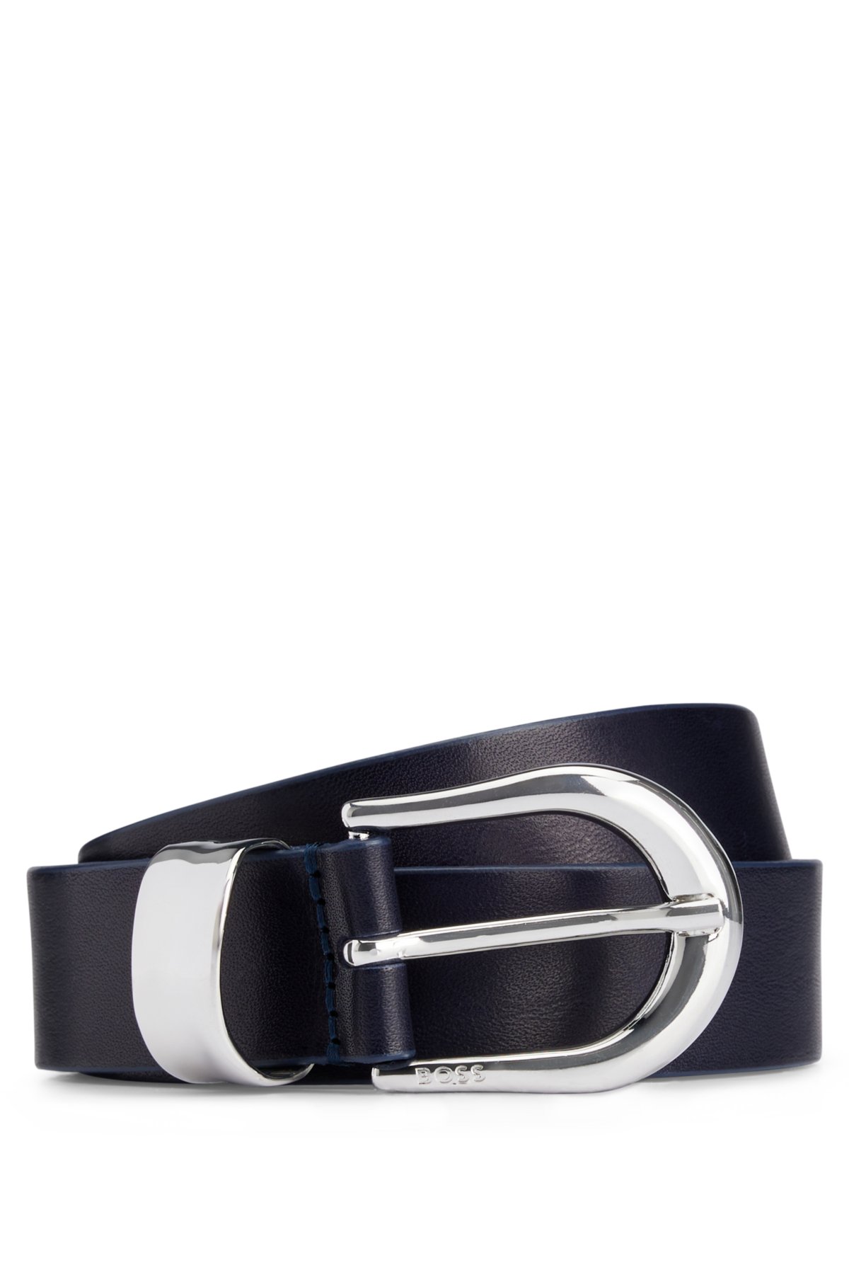 BOSS - Italian-made reversible belt with monogram buckle