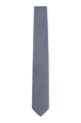 Hugo Boss Silk-blend Tie With Jacquard Pattern In Dark Blue
