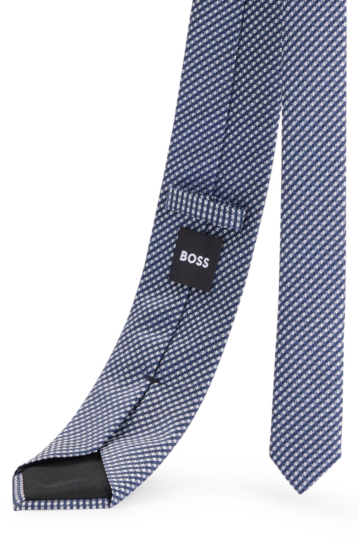 Silk-blend tie with jacquard monogram