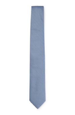 Silk-blend tie with jacquard monogram