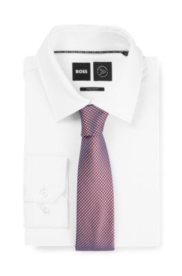 Cravate Hugo Boss En Soie 100% - Occasion Couleur Beige - Style Classique Homme