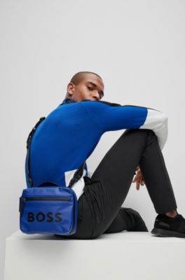 BOSS - Logo-strap reporter bag with contrast branding