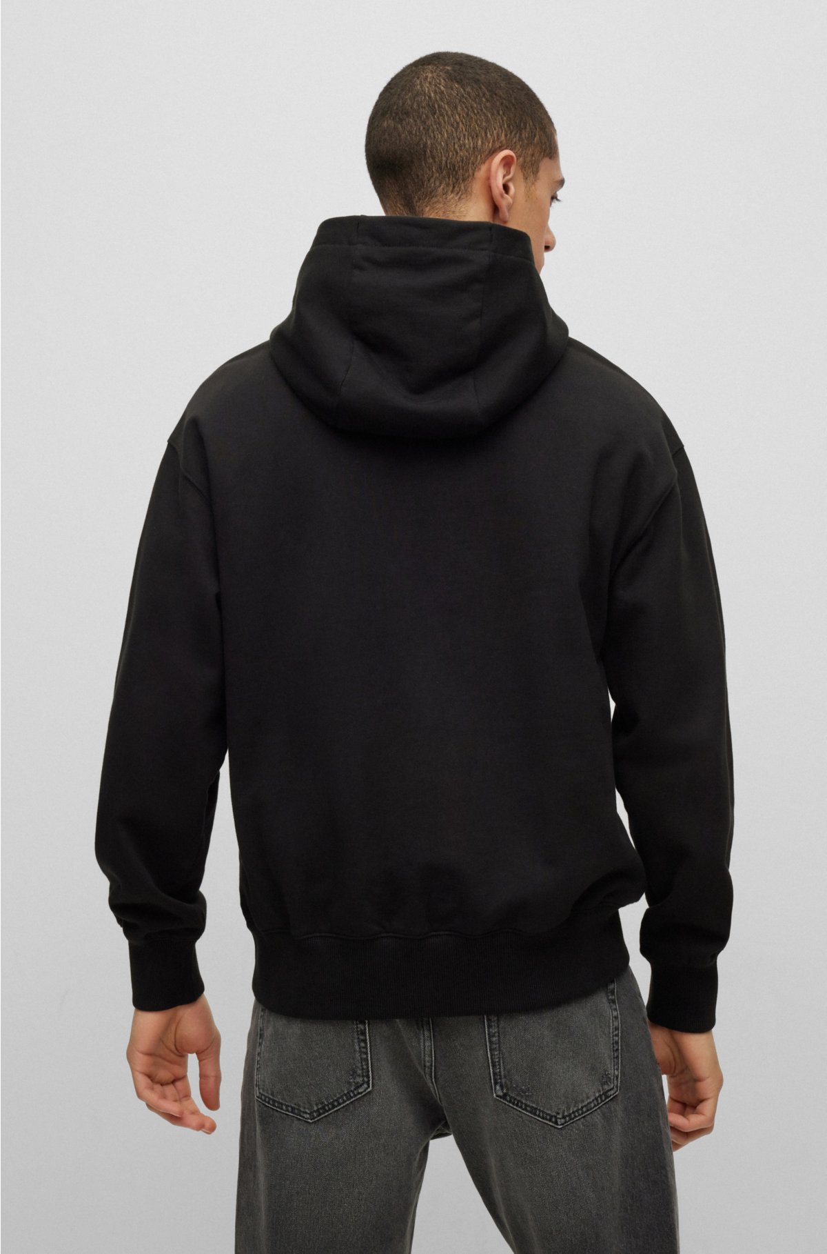 HUGO - Cotton-terry hoodie with branded mushroom artwork | Nachthemden