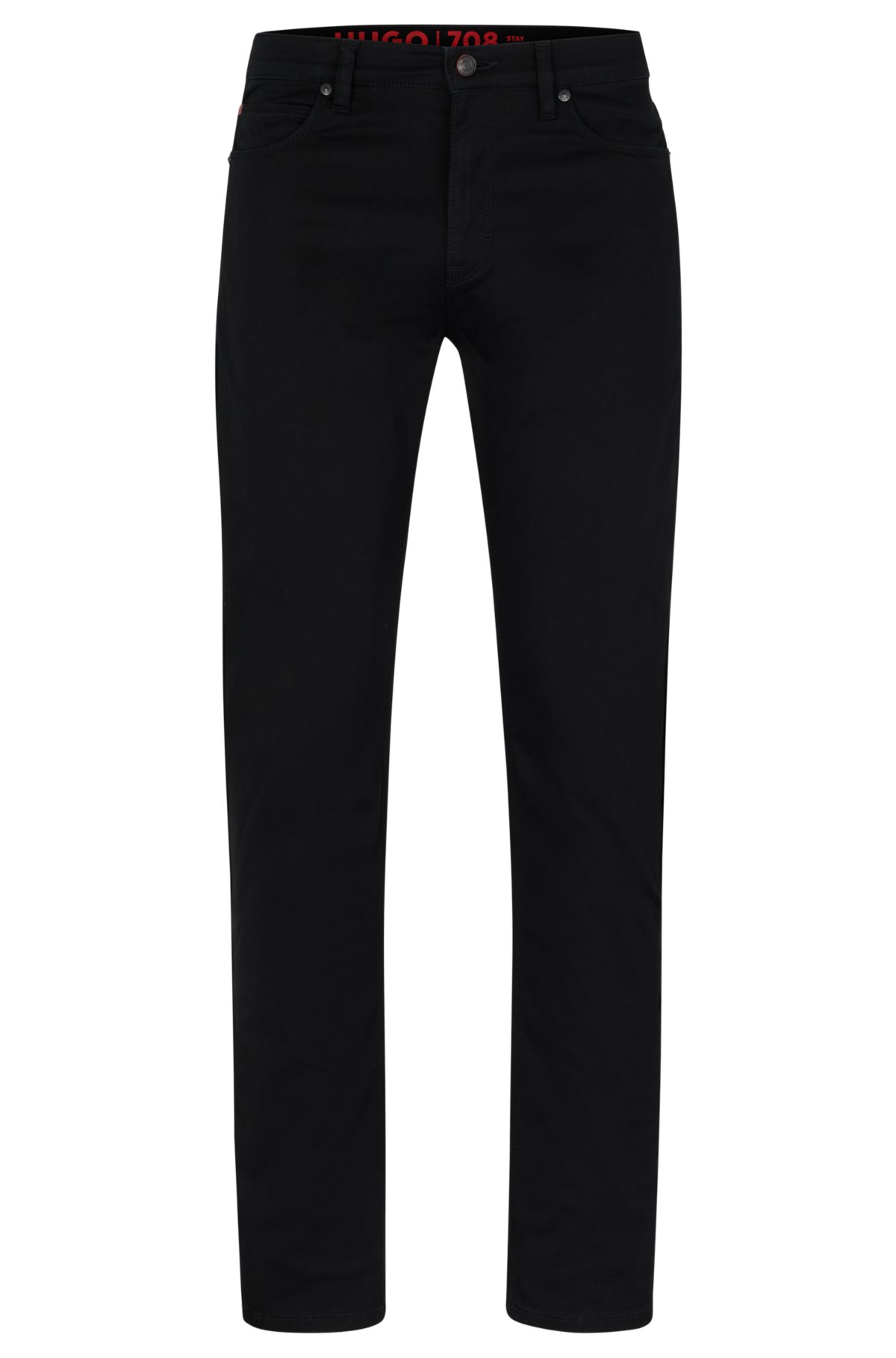 HUGO - Slim-fit jeans satin-stretch Black in Stay denim