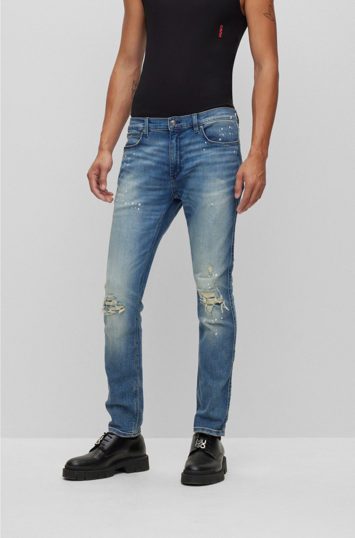 Men's Medium Wash Slim Fit Stretch Jeans