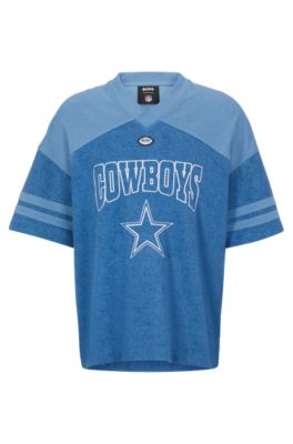 Boss x NFL Oversize-fit T-Shirt in Denim-Look Cotton- Cowboys | Men's T-shirts Size 2XL