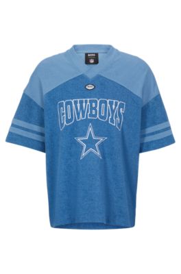 Boss x NFL Oversize-fit T-Shirt in Denim-Look Cotton- Cowboys | Men's T-shirts Size XL