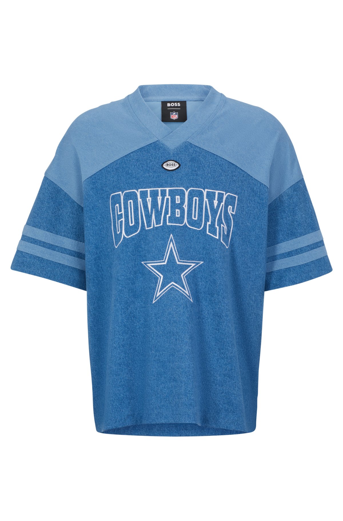 BOSS x NFL oversize-fit T-shirt in denim-look cotton, Cowboys