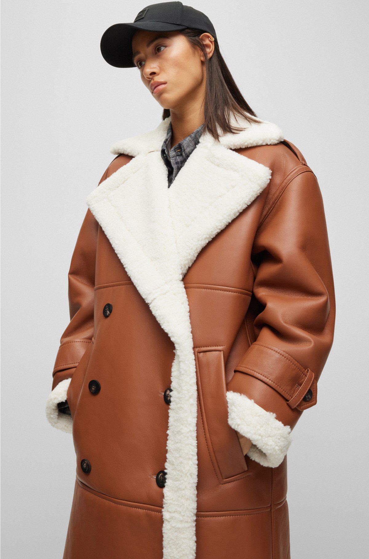 Embroidered Patent Leather Jacket in Brown - Acne Studios