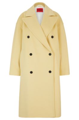 HUGO Oversize fit double breasted coat in a wool blend