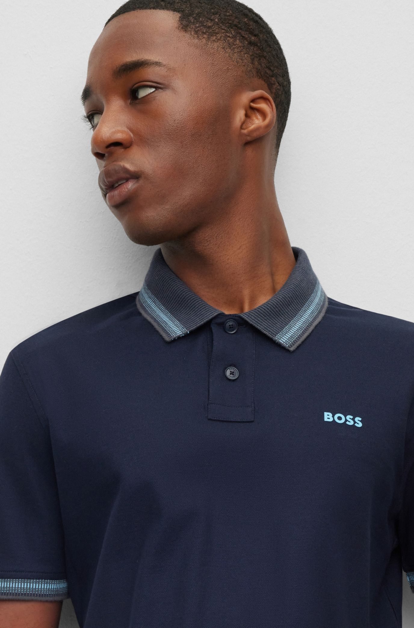 BOSS - Cotton-piqué polo shirt with embroidered logo