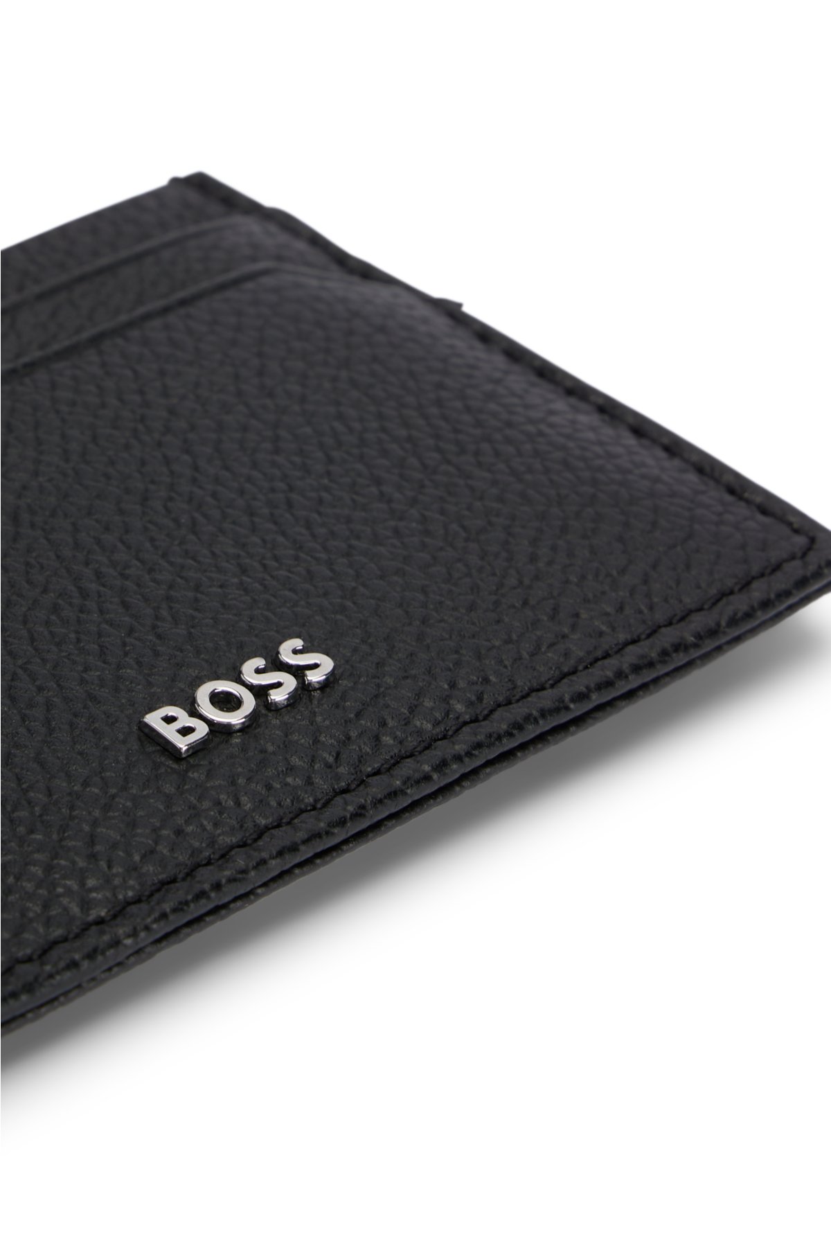 BOSS - Grained-leather card holder with embossed monograms