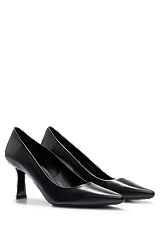 Nappa-leather pumps with 7cm heel, Black