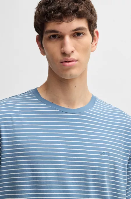 Relaxed-fit T-shirt in cotton with horizontal stripes