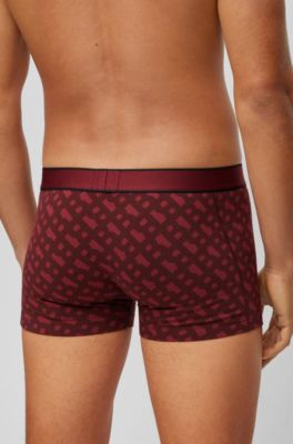BOSS - Seasonal-print trunks in cotton with stretch 
