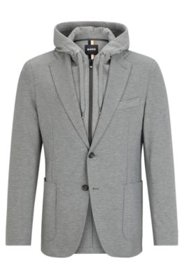 BOSS Slim fit jacket with zip up hooded inner