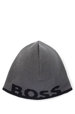 BOSS - Beanie hat blend in wool a with logo