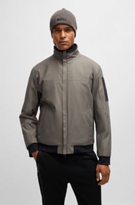 Gorro de punto de algod&oacute;n y lana virgen con detalle de logo, Gris claro