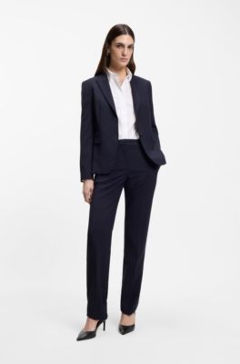 Slim-fit blouse in a stretch cotton, White