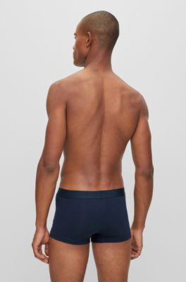 BOSS - Stretch-cotton trunks with metallic-effect logos