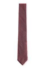 Patterned tie in pure silk, Red