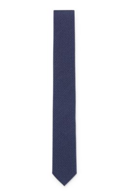 BOSS - Dot-printed tie in cotton and wool