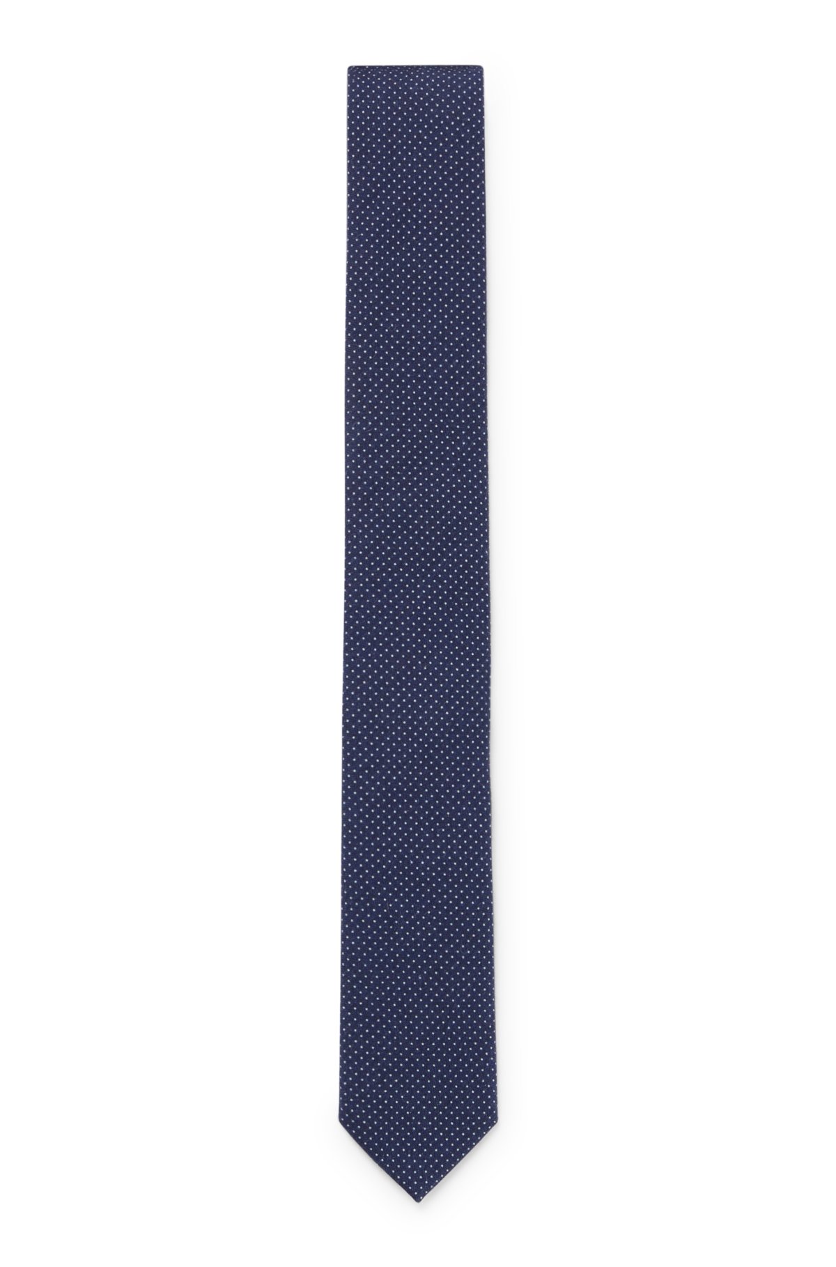 BOSS - Dot-printed tie in cotton and wool