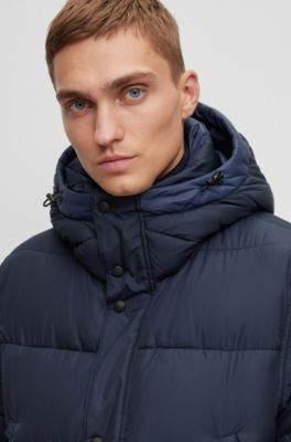 BOSS Waterrepellent hooded puffer jacket with logo badge