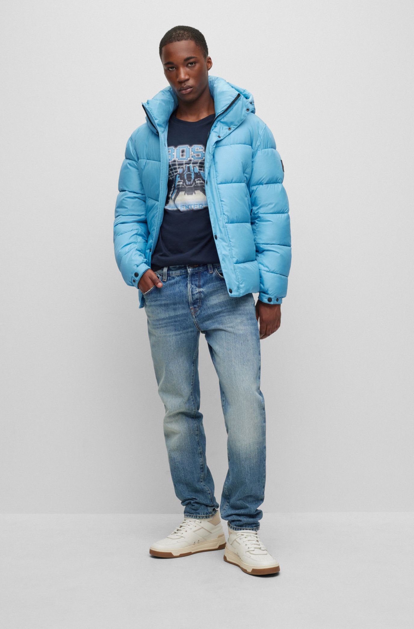 Light blue puffer jacket mens online