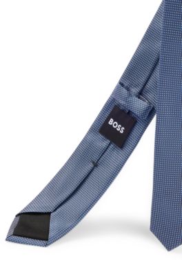 BOSS - Micro-patterned tie in pure silk