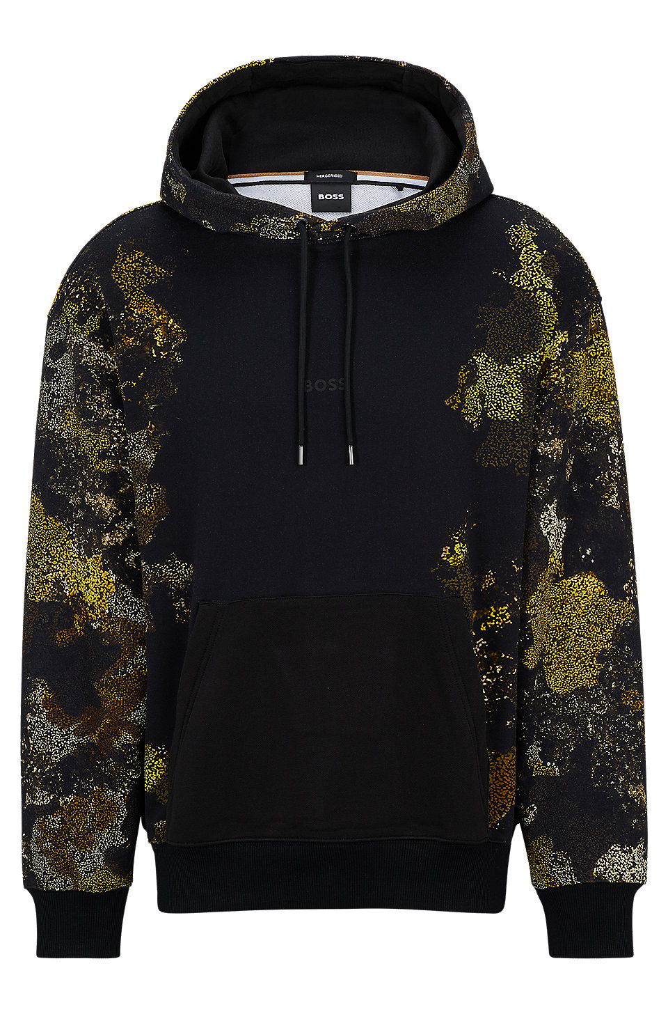BOSS - Cotton-terry hoodie with lichen-inspired graphics