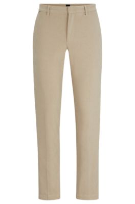 BOSS - Slim-fit micro-patterned chinos with brushed finish