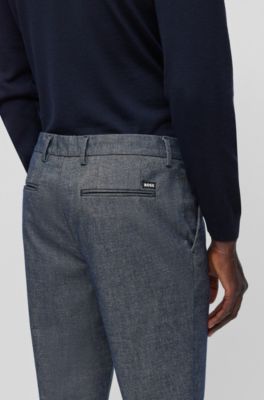 BOSS Slimfit micropatterned chinos with brushed finish