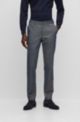 Slim-fit micro-patterned chinos with brushed finish, Dark Blue