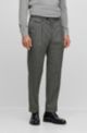 Relaxed-fit trousers in checked stretch wool, Silver