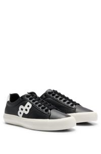 Low-top trainers with monogram detail , Black
