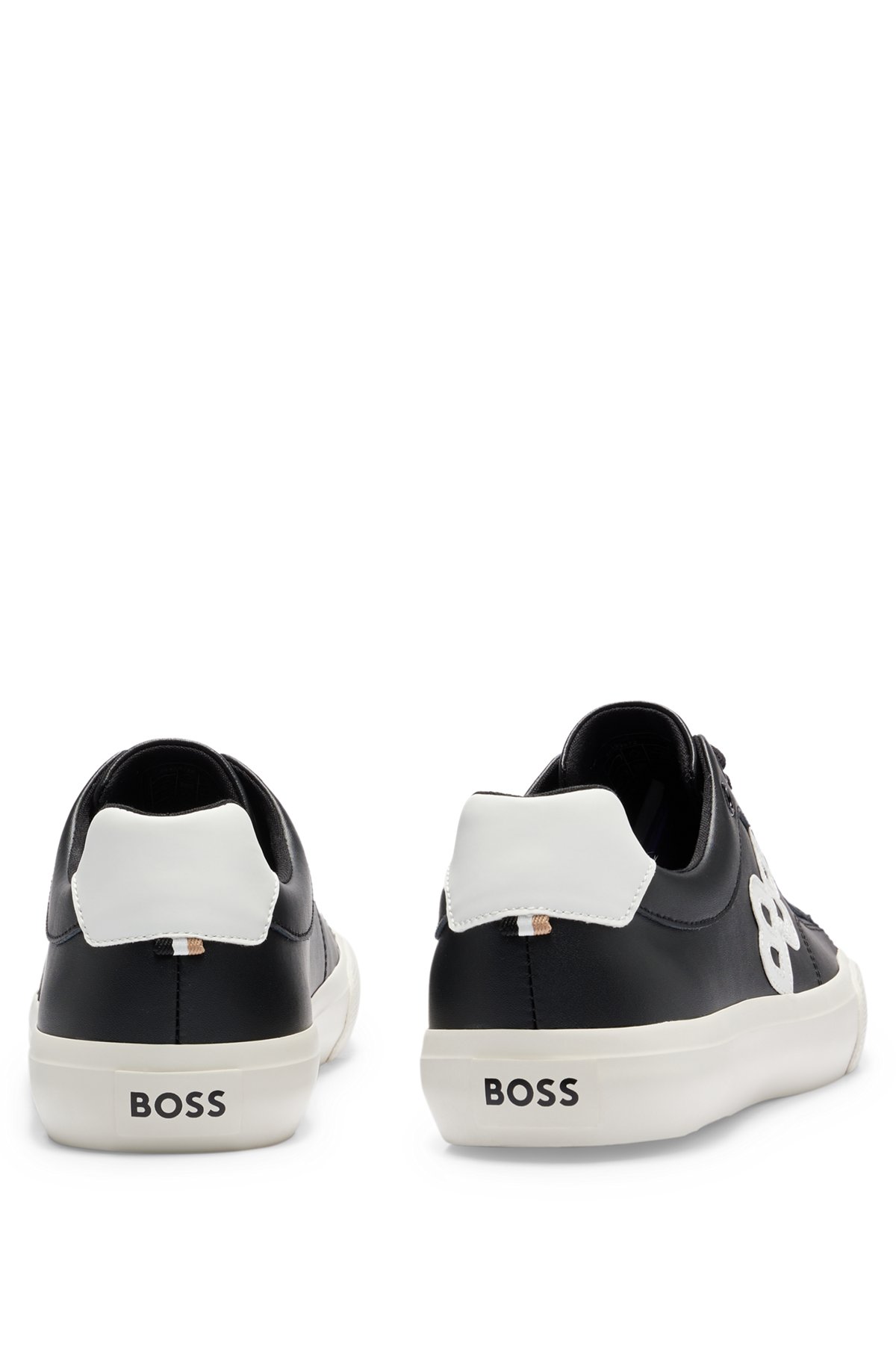 Low-top trainers with monogram detail , Black