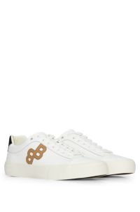 Low-top trainers with monogram detail , White