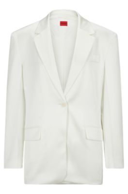 HUGO - Straight-fit jacket in soft satin