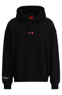 HUGO Oversize fit hoodie with playing card artwork