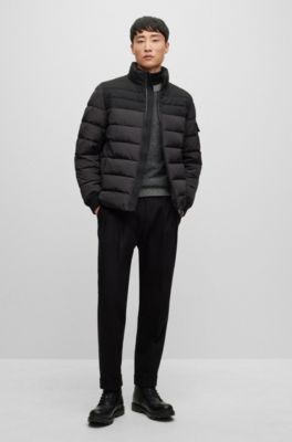 BOSS - Water-repellent padded jacket with zip closure - Black