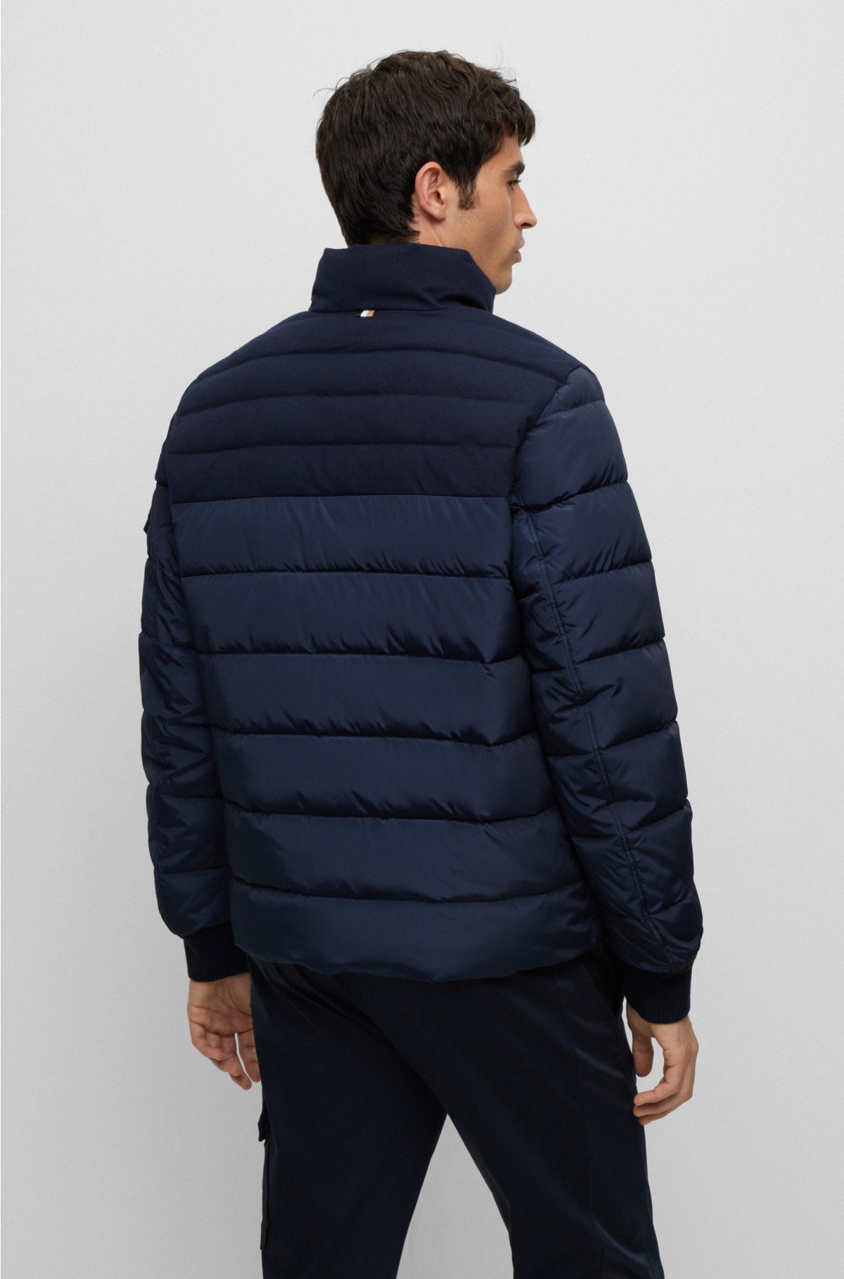 Water-repellent padded jacket with zip closure , Dark Blue